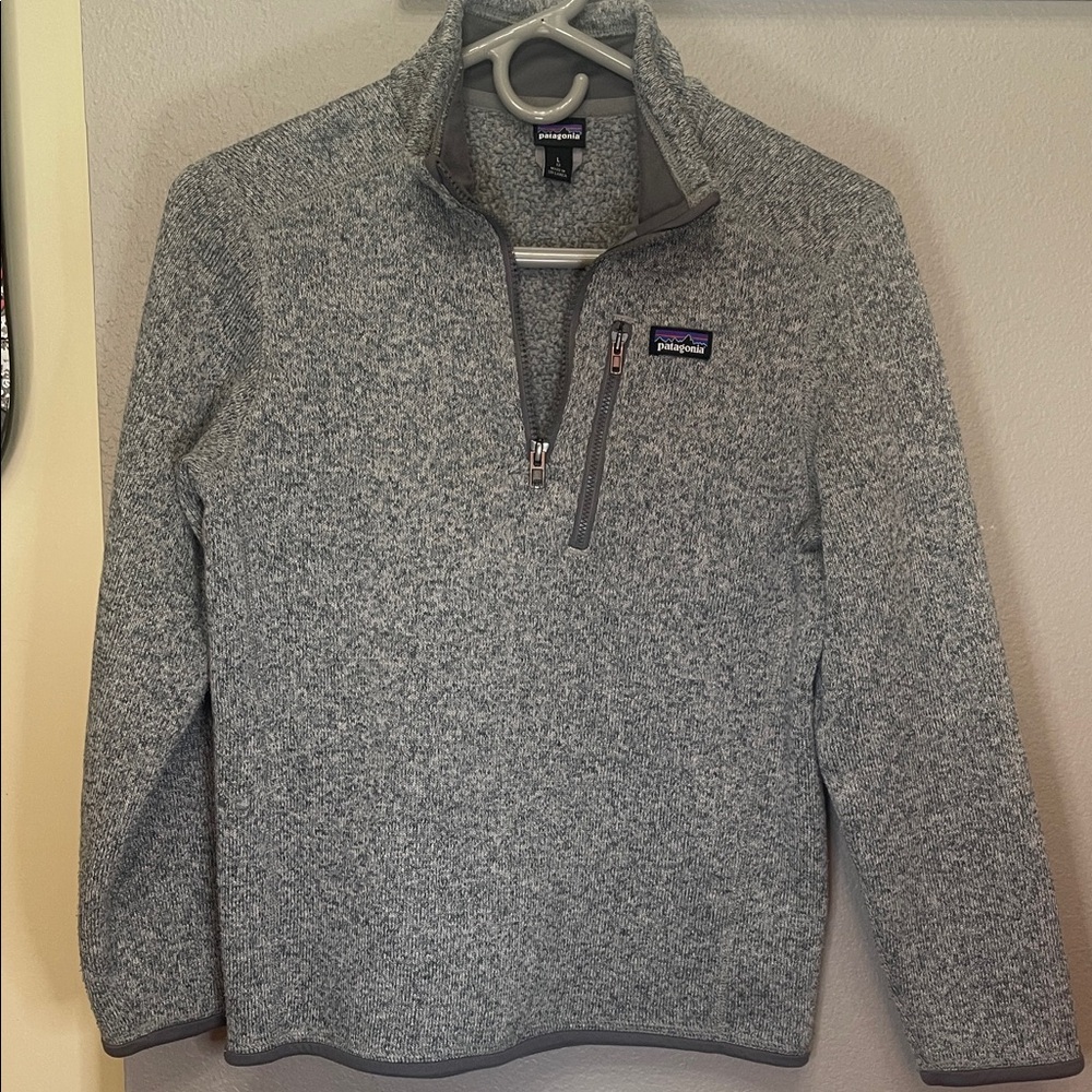 Patagonia kid’s Better Zip-Up Sweater in Heather Gray
